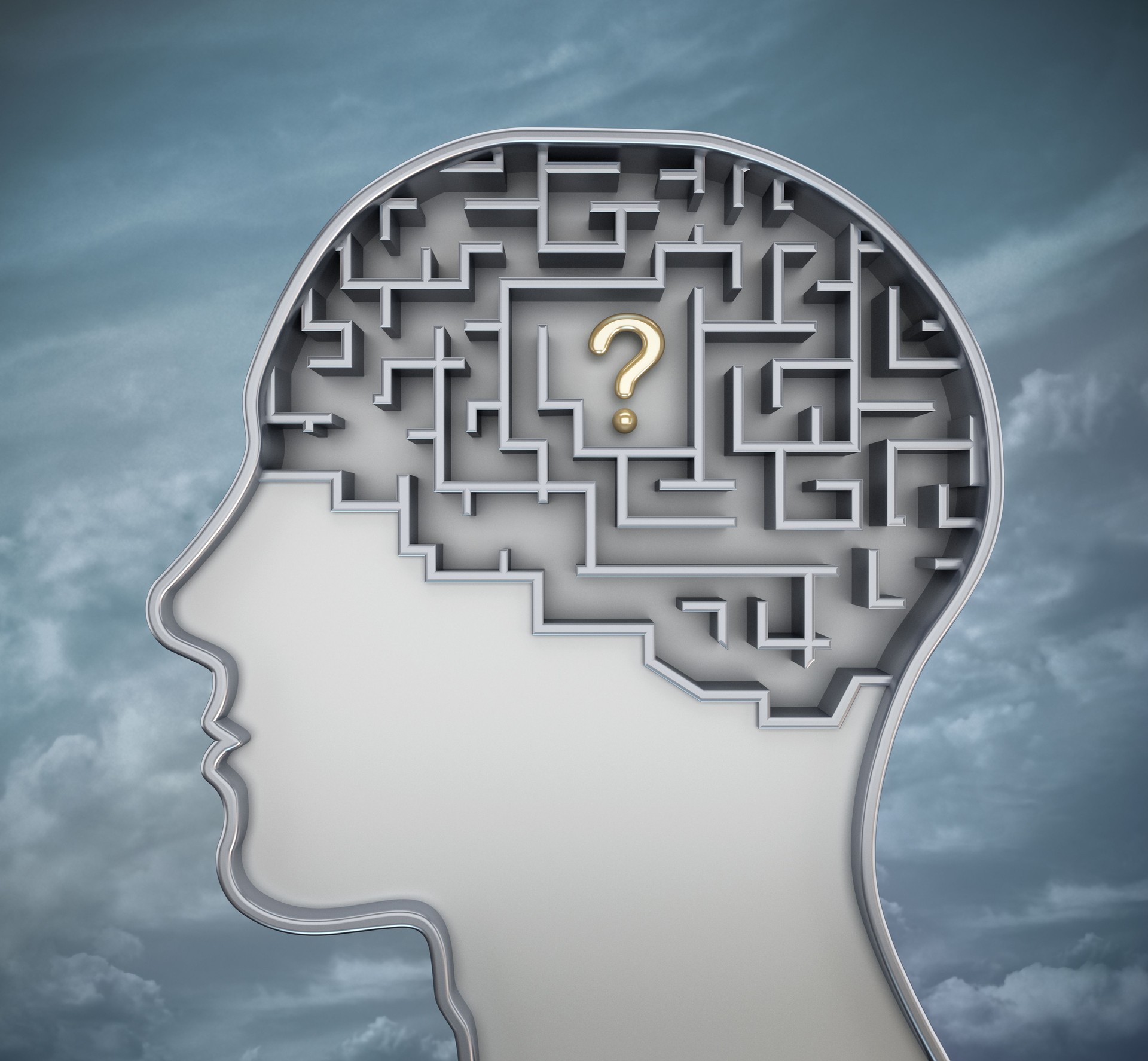 Point d'interrogation dans le cerveau